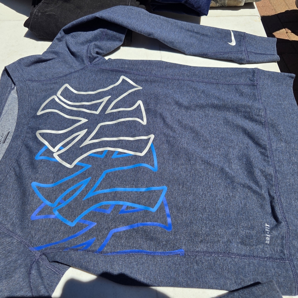 Nike Navy and White Dri-FIT Sweatshirt